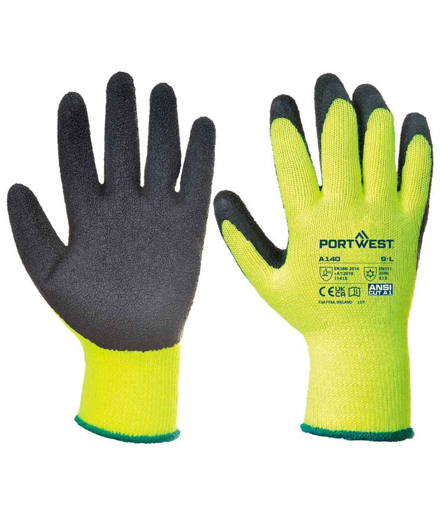 Portwest Thermal Grip Gloves - Yellow