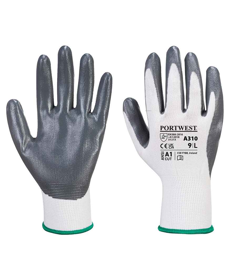 Portwest Flexo Grip Nitrile Gloves - Grey