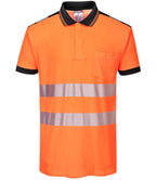 Portwest PW3 Hi-Vis Polo Shirt - Orange/Black