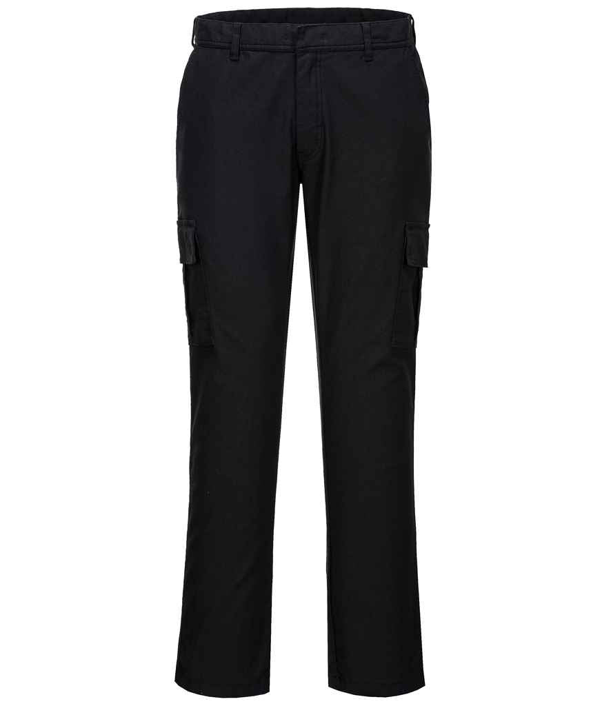Portwest Stretch Slim Combat Trousers - Black