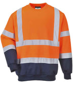 Portwest Hi-Vis Two Tone Sweatshirt - Orange/Navy