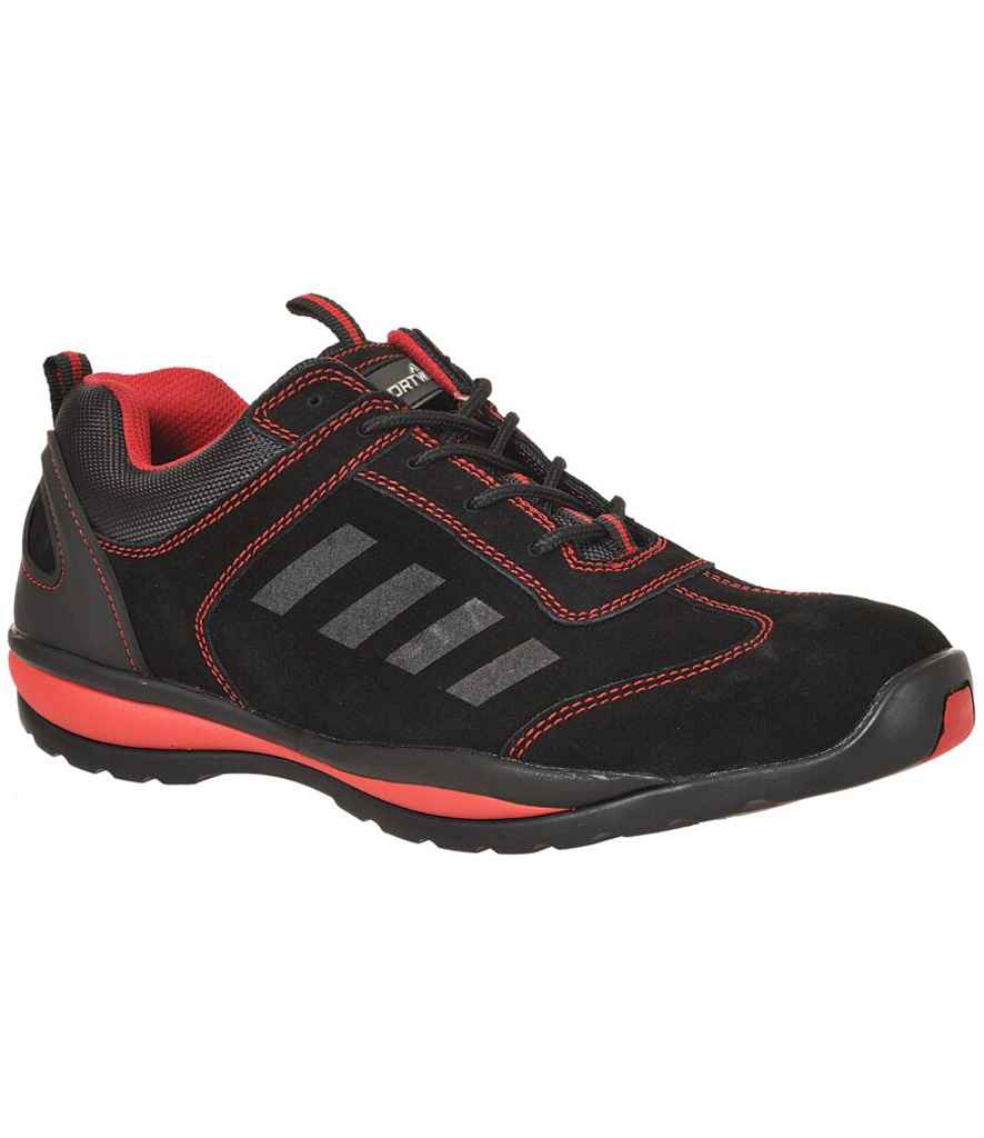 Portwest Steelite™ Lusum S1P HRO Safety Trainers - Black/Red
