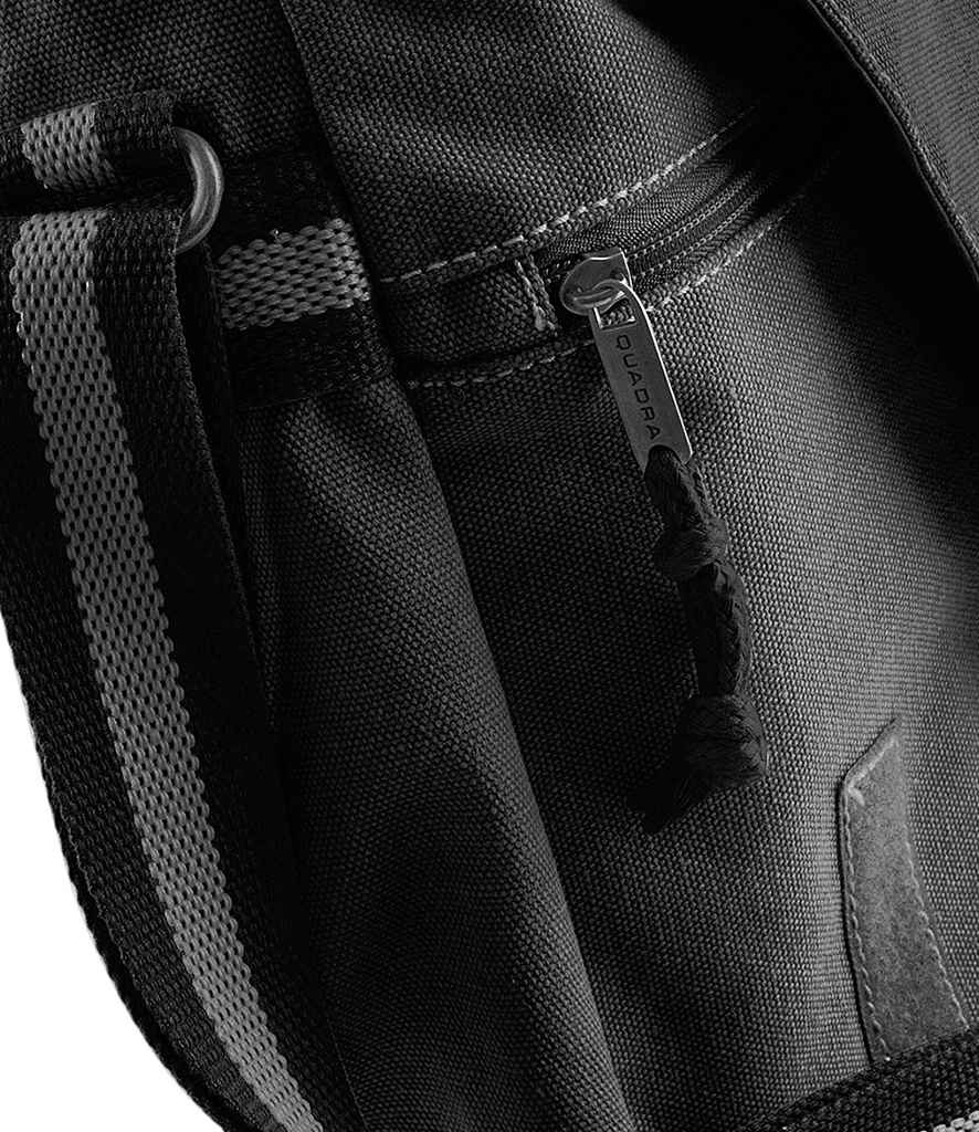 Quadra Vintage Canvas Despatch Bag - Vintage Black