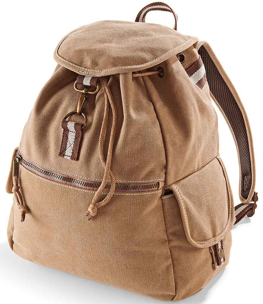 Quadra Vintage Canvas Backpack - Sahara