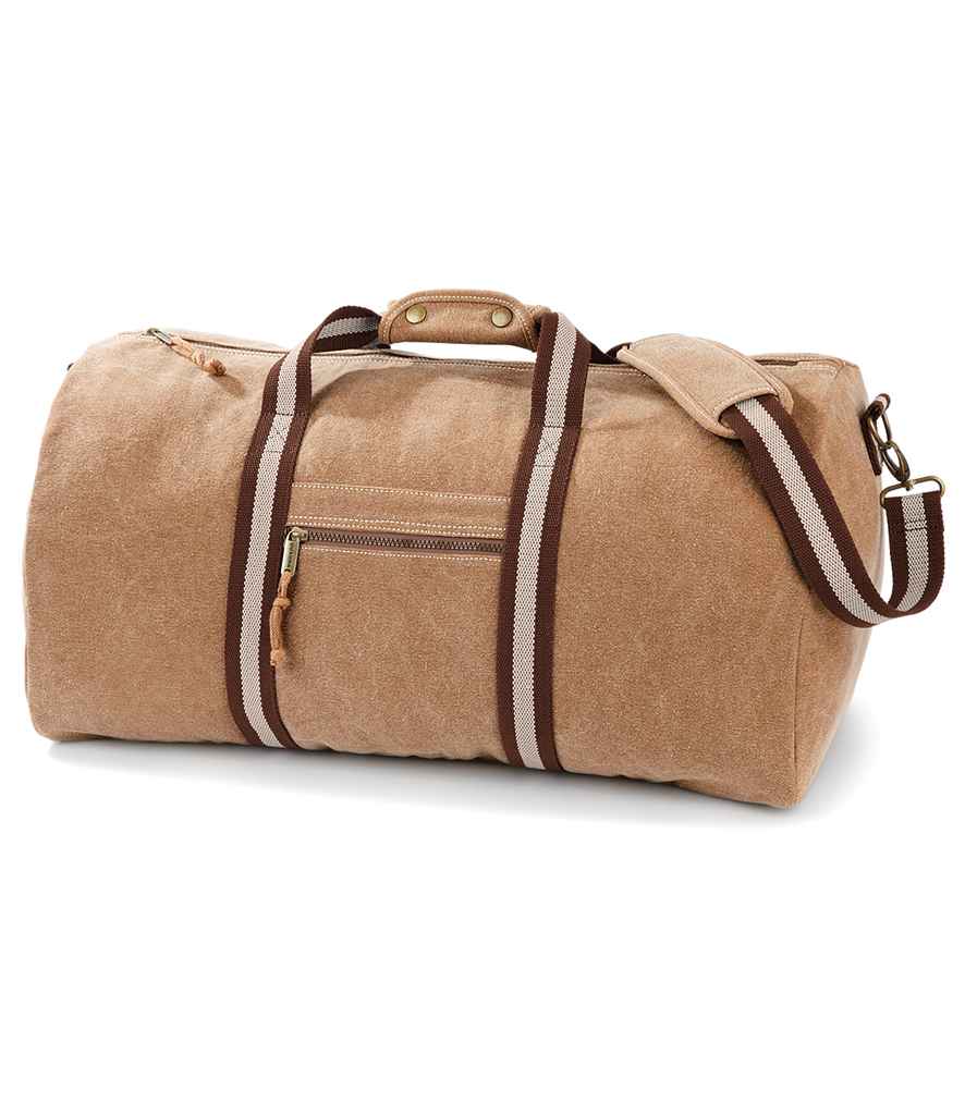 Quadra Vintage Canvas Holdall - Sahara