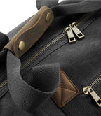 Quadra Heritage Waxed Canvas Holdall - Black