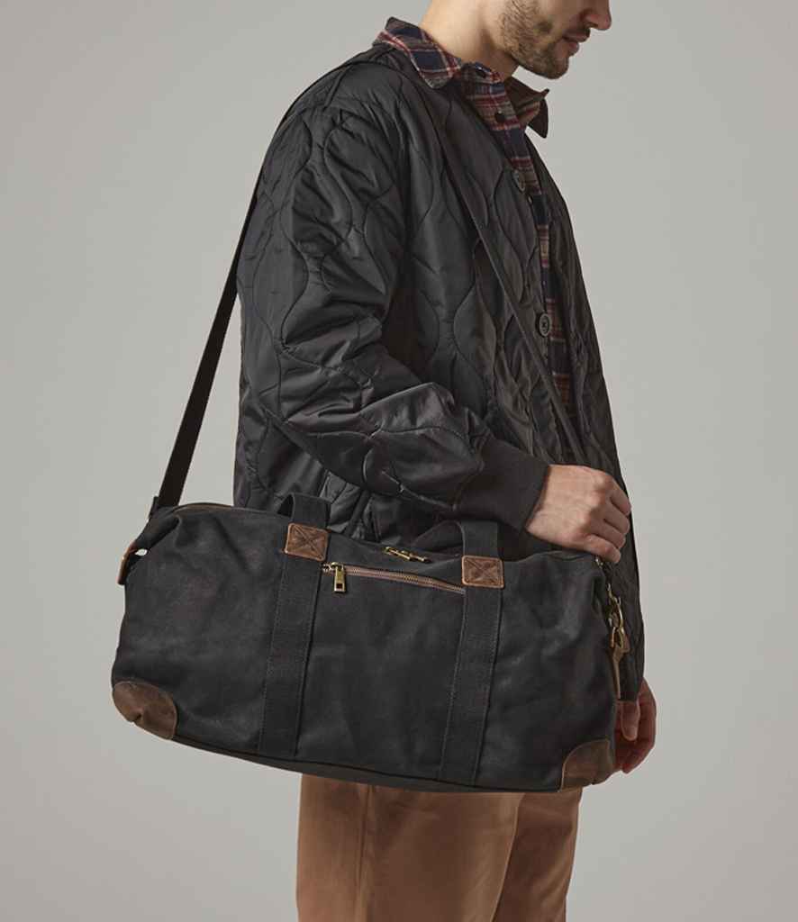 Quadra Heritage Waxed Canvas Holdall - Black