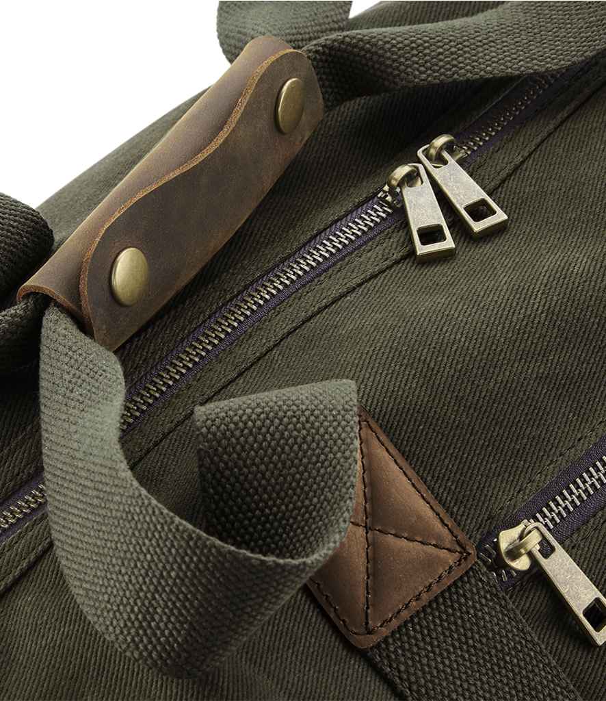 Quadra Heritage Waxed Canvas Holdall - Olive Green