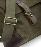 Quadra Heritage Waxed Canvas Messenger Bag - Olive Green