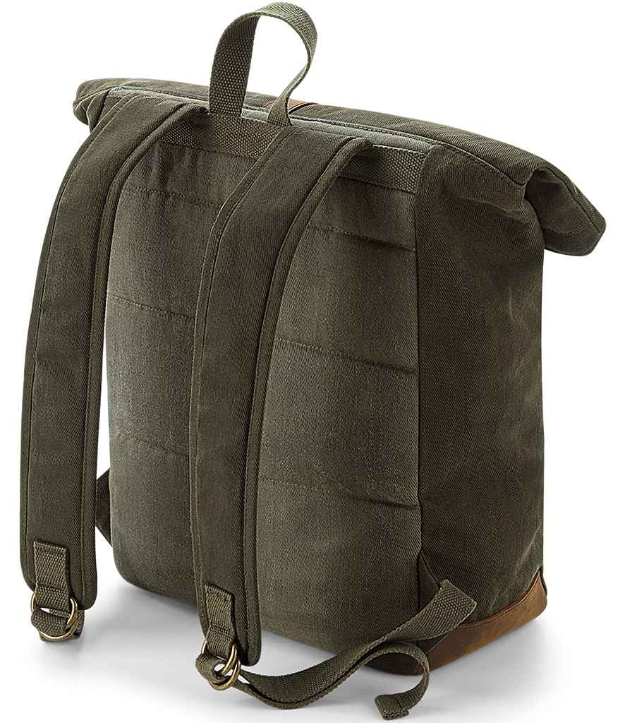 Quadra Heritage Waxed Canvas Backpack - Olive Green