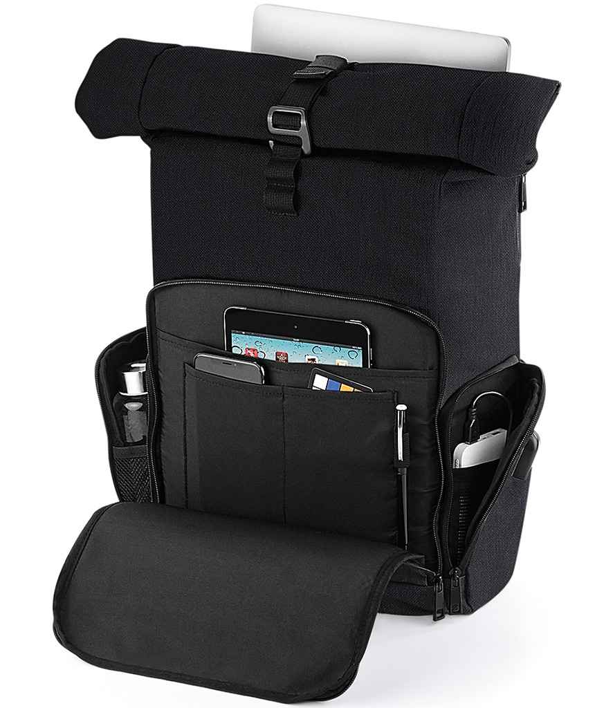 Quadra Q-Tech Charge Roll-Top Backpack - Black
