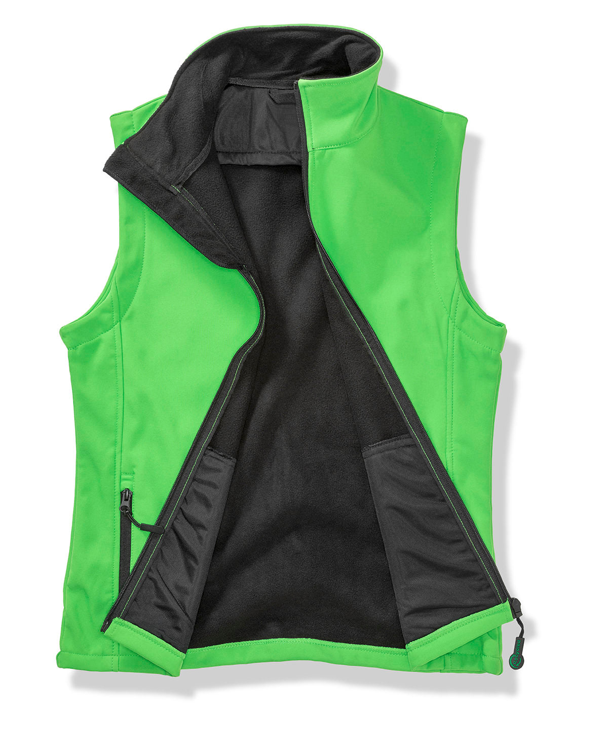 Womens printable softshell bodywarmer with recycled fleece inner