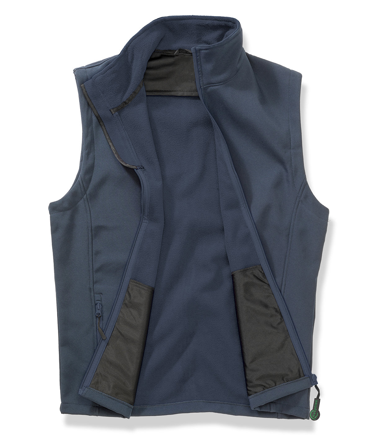 Printable softshell bodywarmer with recycled fleece inner