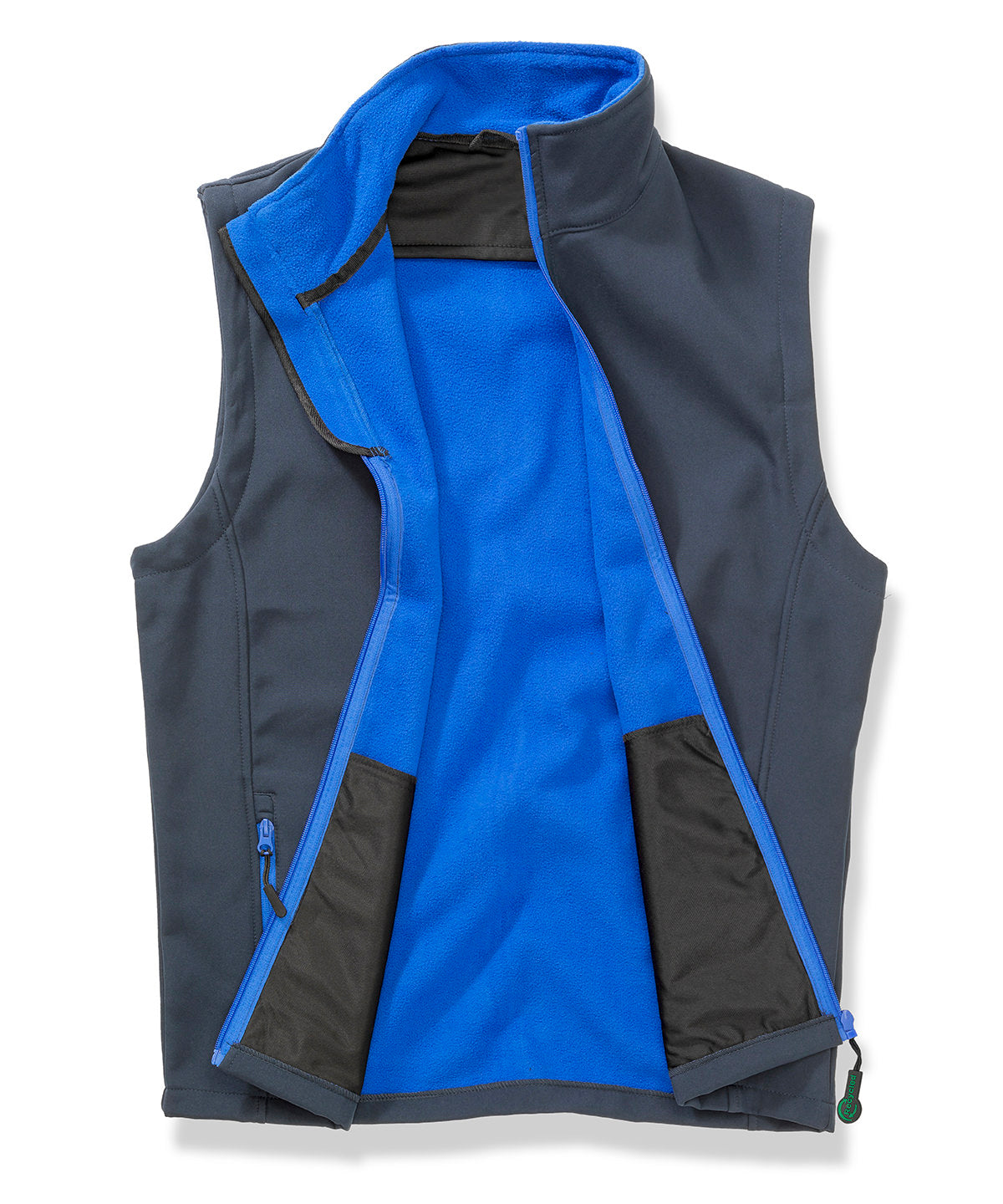 Printable softshell bodywarmer with recycled fleece inner