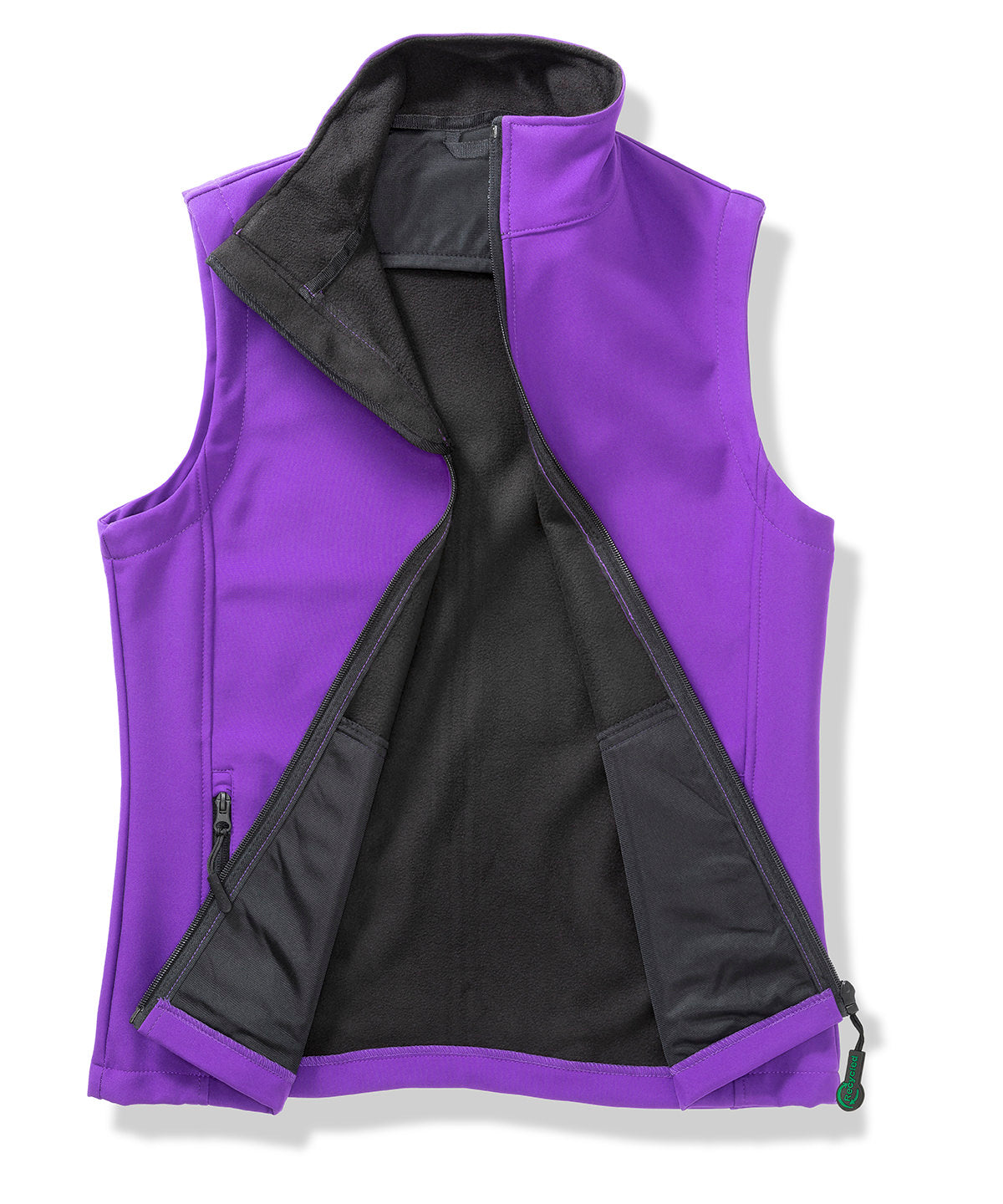 Printable softshell bodywarmer with recycled fleece inner
