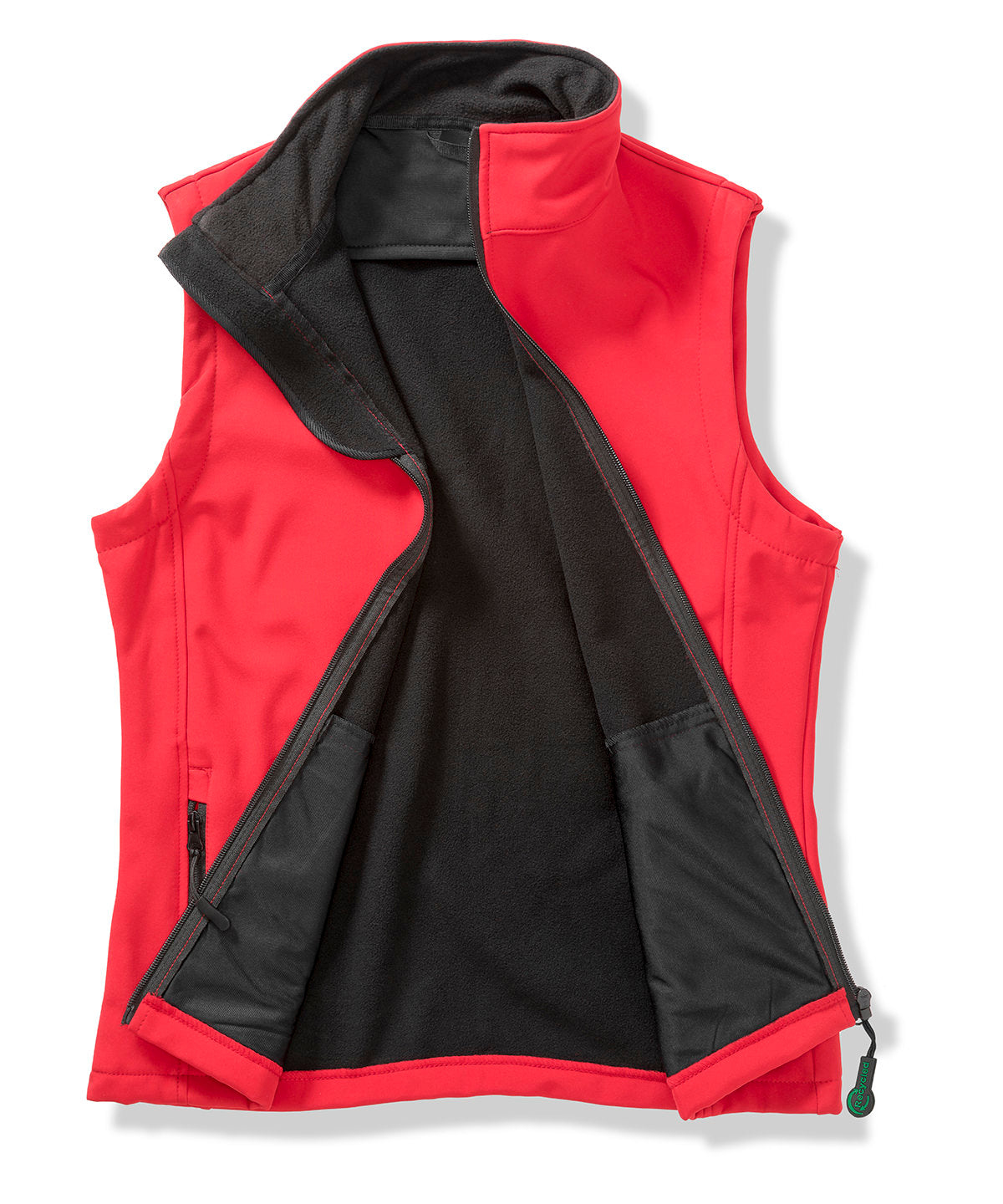 Printable softshell bodywarmer with recycled fleece inner