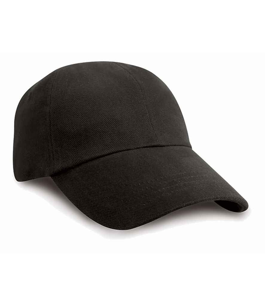 Result Kids Low Profile Heavy Brushed Cotton Cap - Black