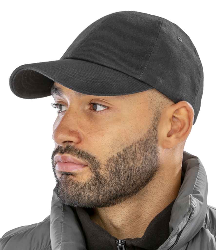 Result Low Profile Heavy Brushed Cotton Cap - Black