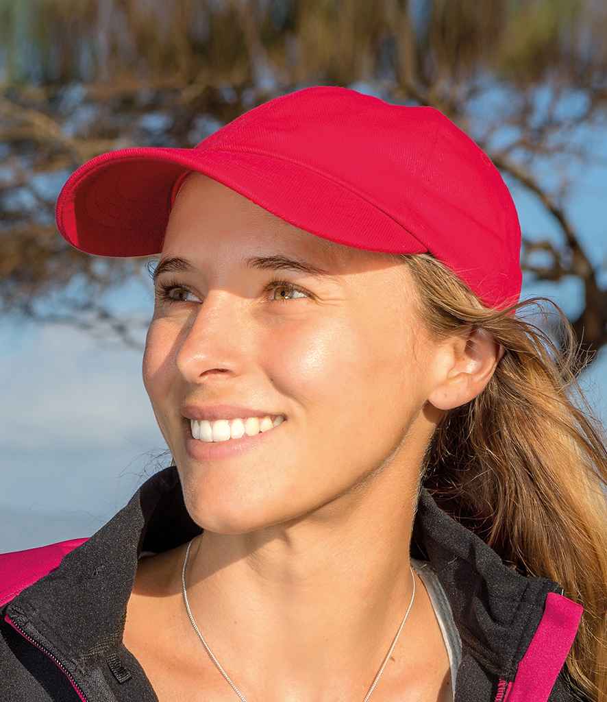 Result Low Profile Heavy Brushed Cotton Cap - Red
