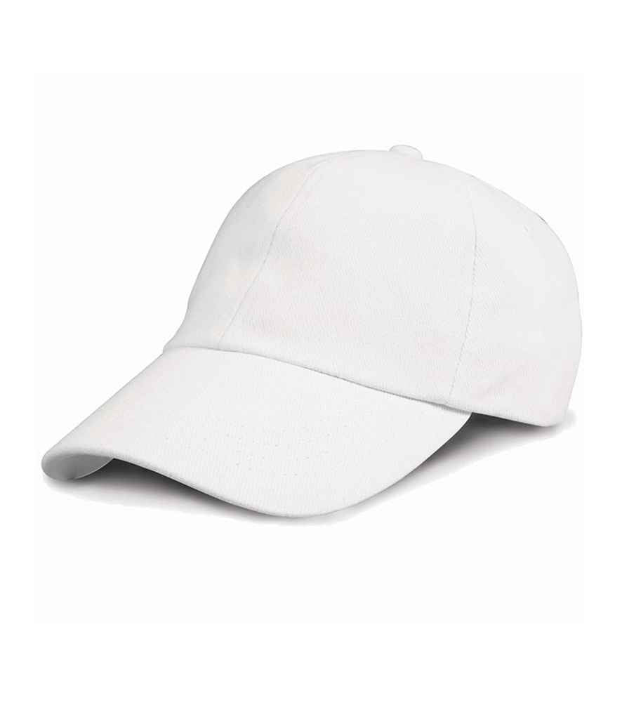 Result Low Profile Heavy Brushed Cotton Cap - White