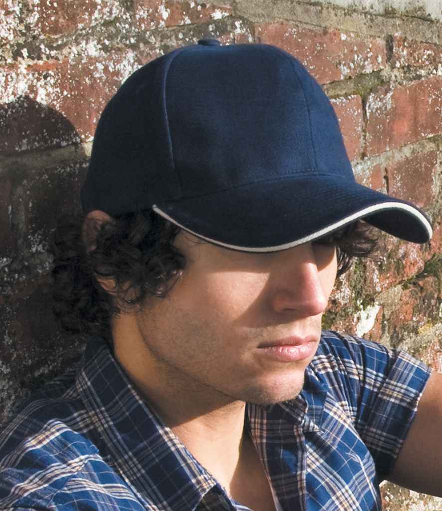 Result Pro-Style Heavy Brushed Cotton Cap - Navy/Natural
