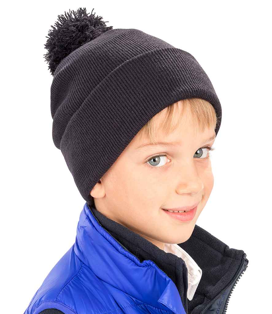 Result Core Kids Pom Pom Beanie - Black
