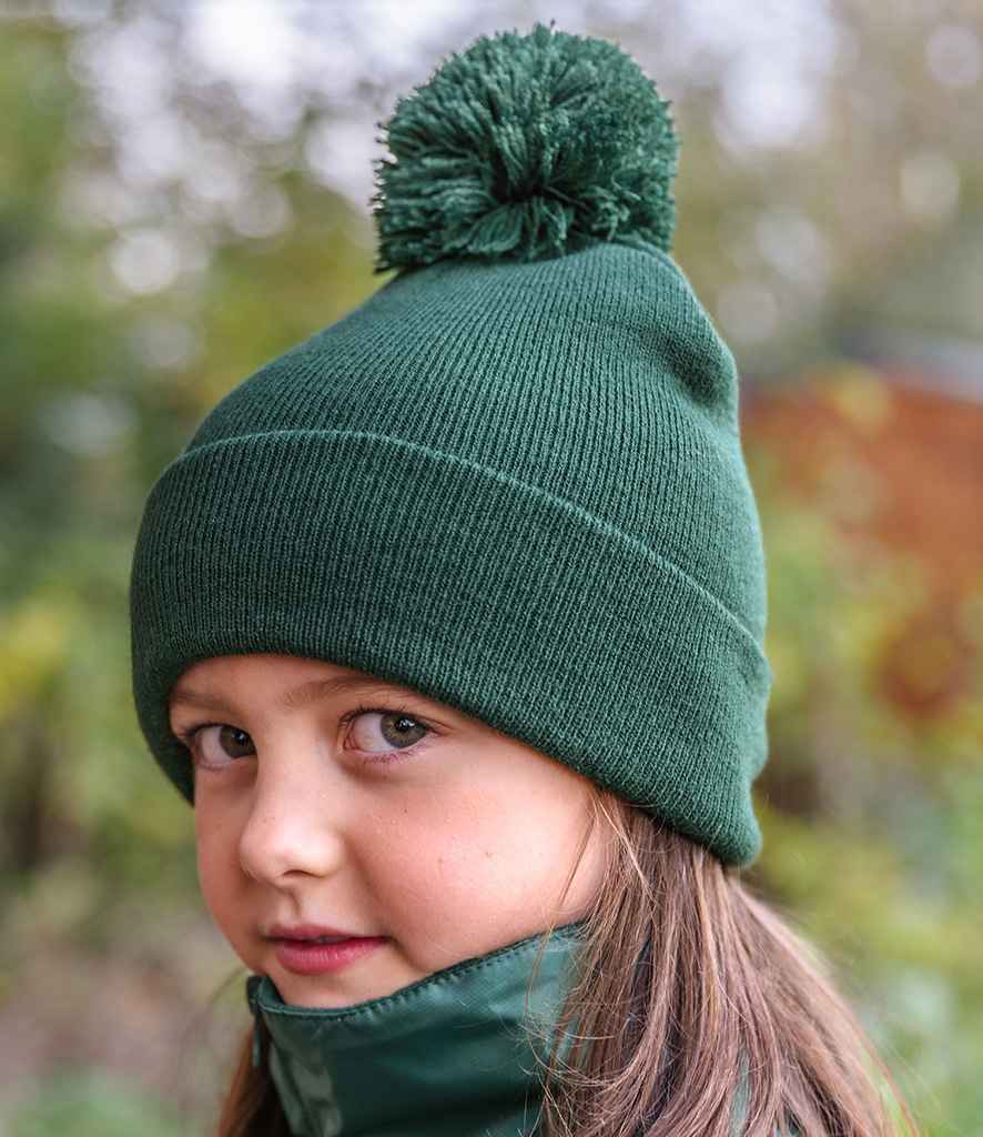 Result Core Kids Pom Pom Beanie - Bottle Green
