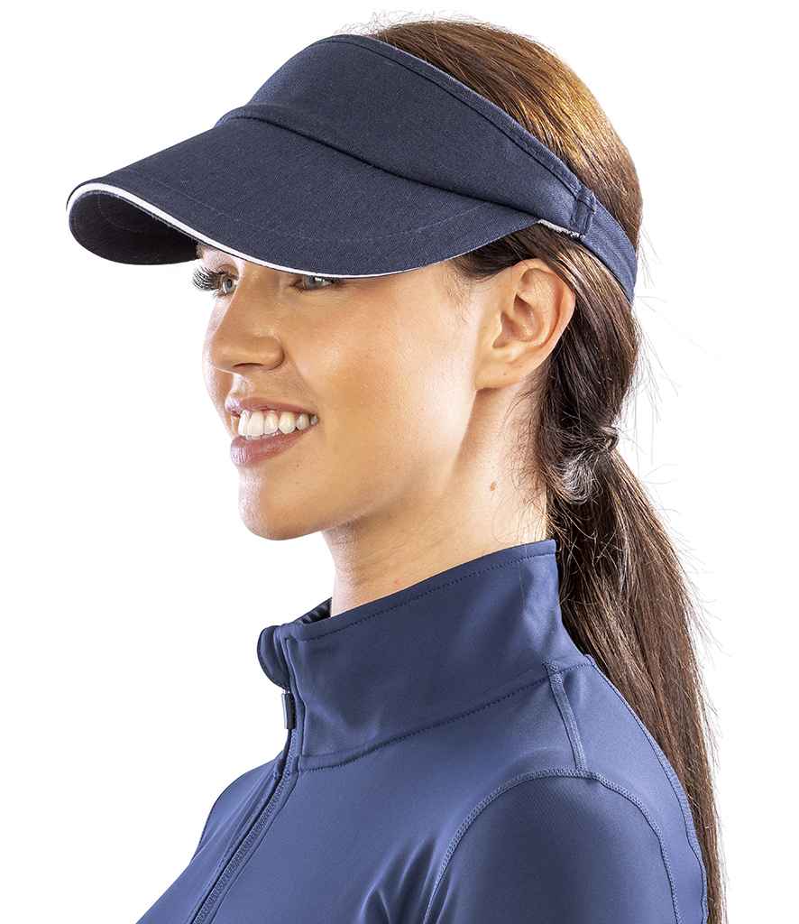 Result Herringbone Sun Visor - Navy/White