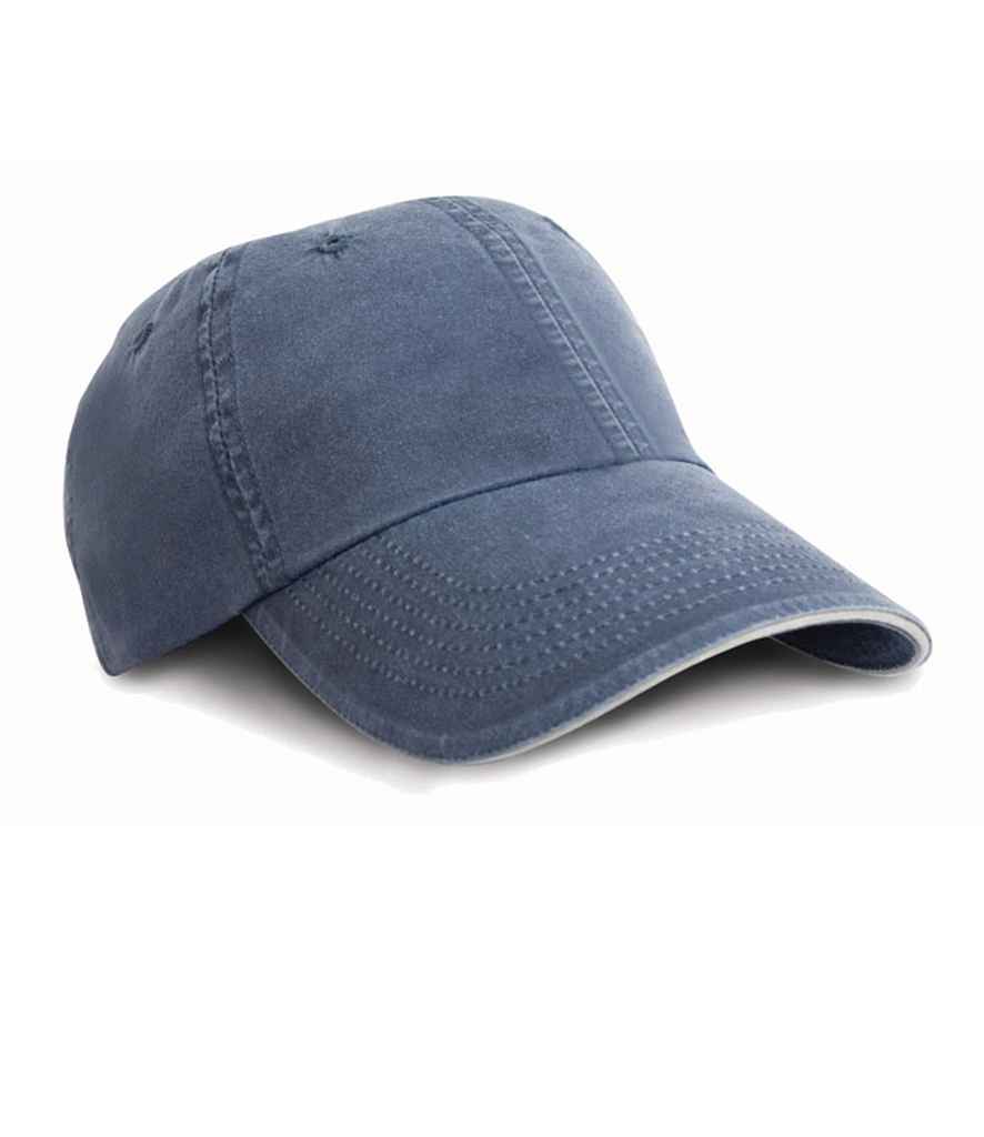 Result Washed Fine Line Cotton Cap - Navy
