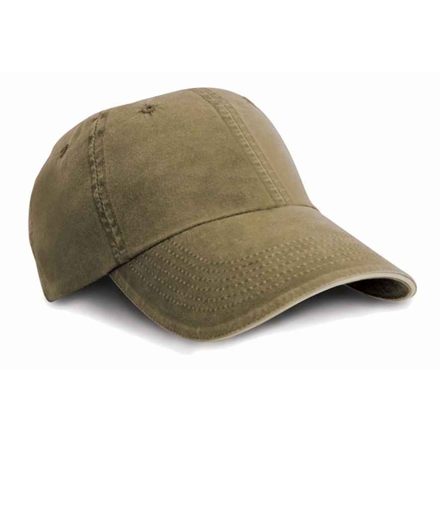 Result Washed Fine Line Cotton Cap - Olive Green