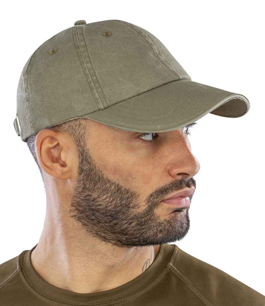 Result Washed Fine Line Cotton Cap - Olive Green