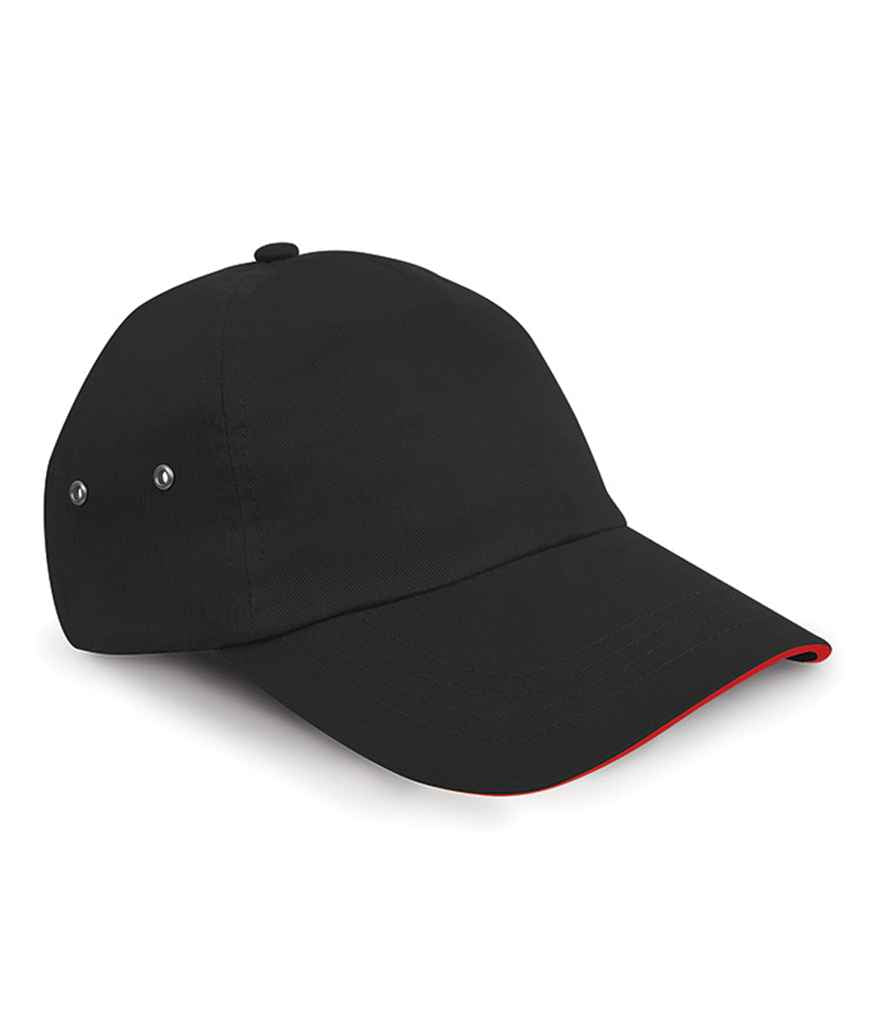 Result Plush Cotton 5 Panel Cap - Black