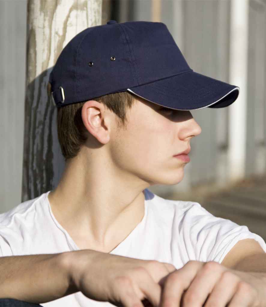Result Plush Cotton 5 Panel Cap - Navy
