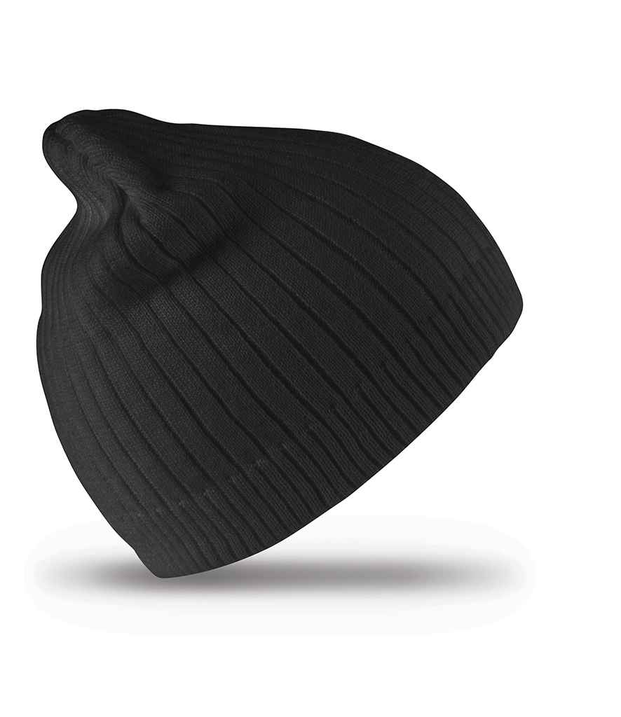 Result Cotton Knitted Beanie - Black