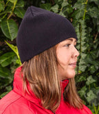 Result Cotton Knitted Beanie - Black