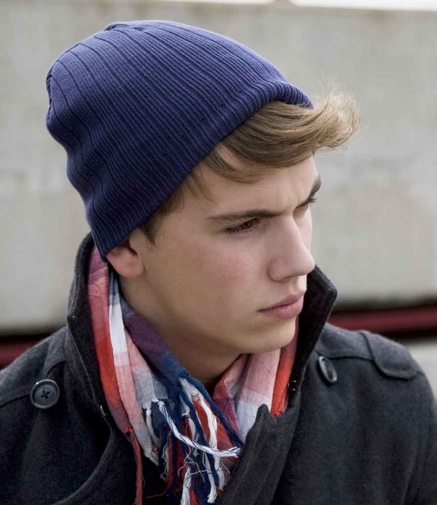 Result Cotton Knitted Beanie - Navy