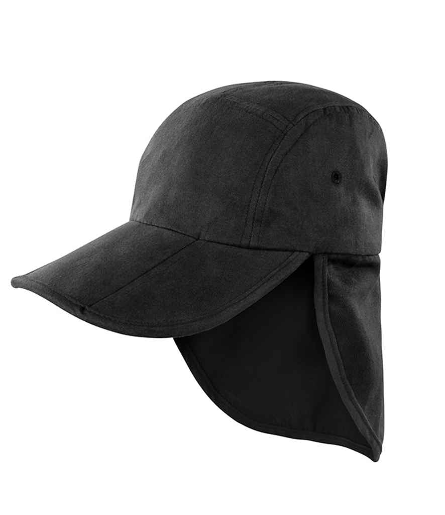 Result Fold Up Legionnaires Cap - Black