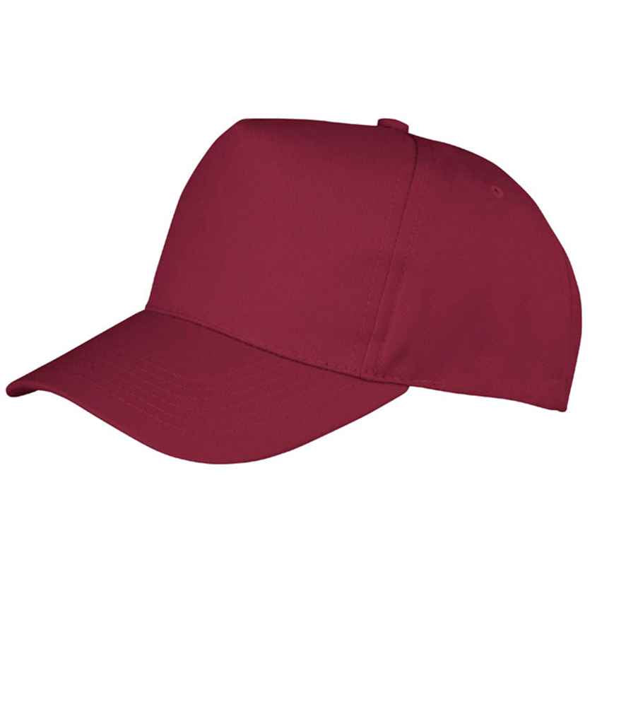 Result Boston 5 Panel Printers Cap - Burgundy