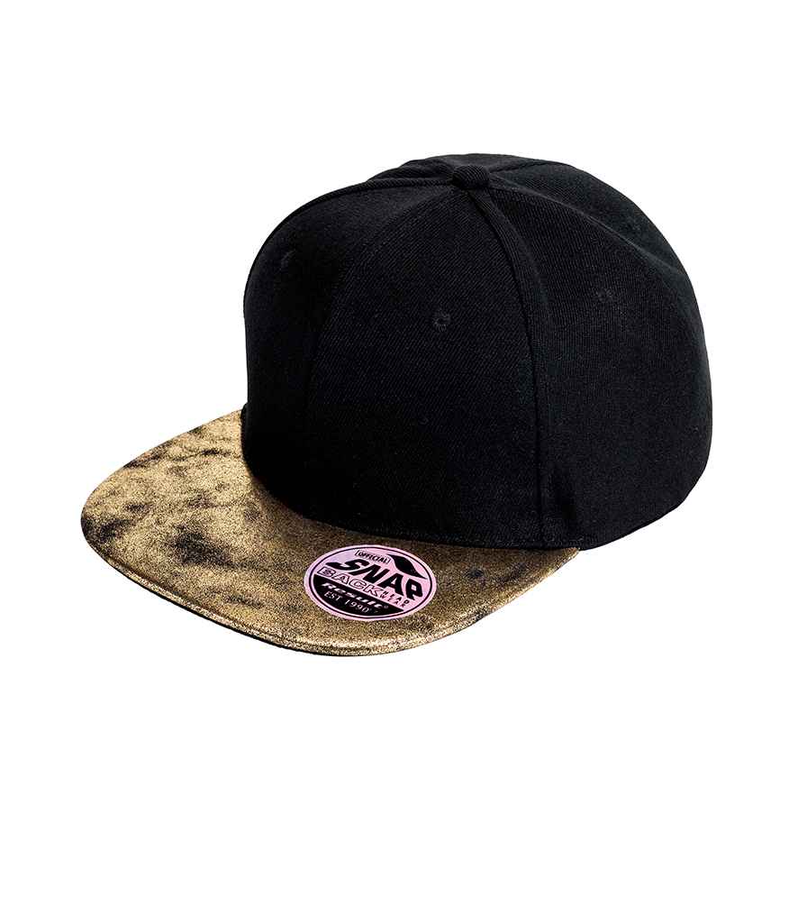 Result Bronx Glitter Snapback Cap - Black/Gold