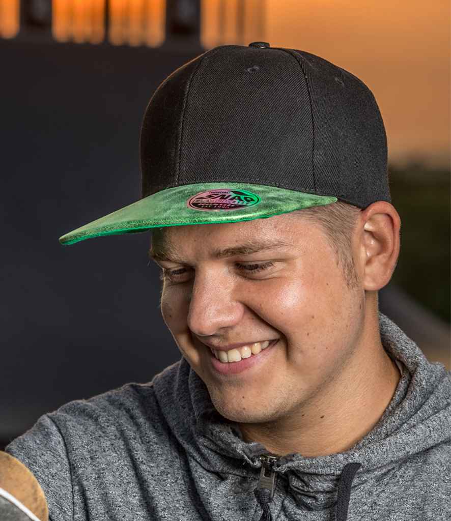 Result Bronx Glitter Snapback Cap - Black/Green