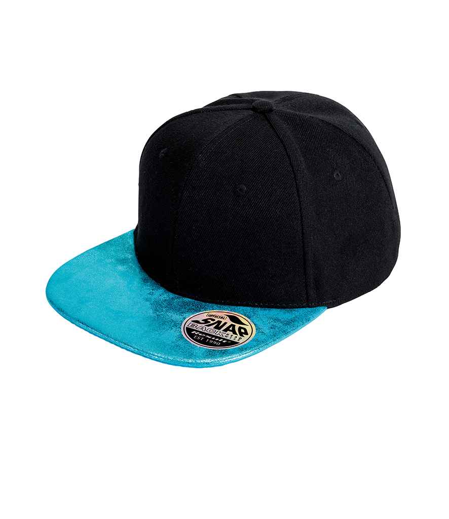 Result Bronx Glitter Snapback Cap - Black/Turquoise Blue