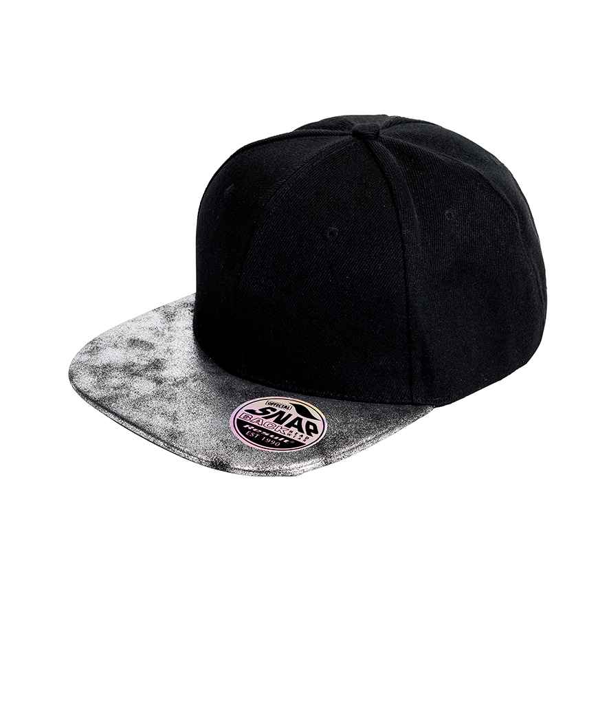 Result Bronx Glitter Snapback Cap - Black/silver