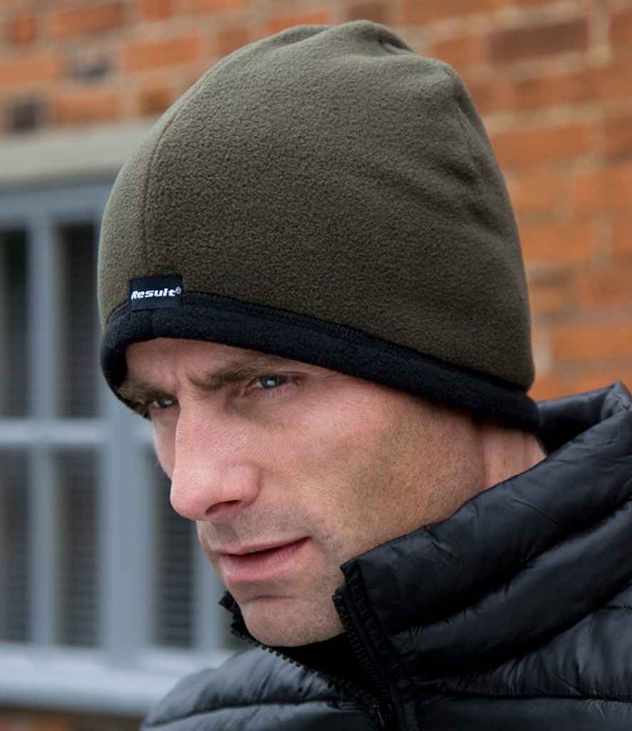 Result Reversible Micro Fleece Bob Hat - Olive Green/Black