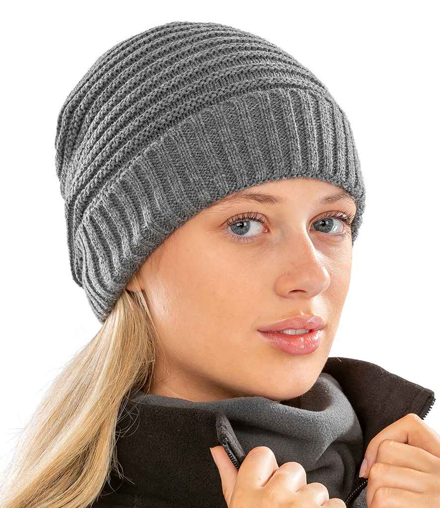 Result Braided Fleece Lined Hat - Grey