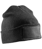 Result Recycled Double Knit Printers Beanie - Black