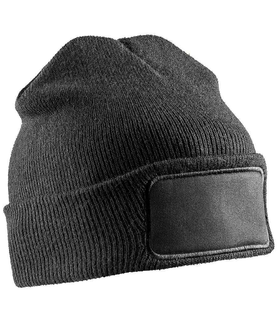 Result Recycled Double Knit Printers Beanie - Black