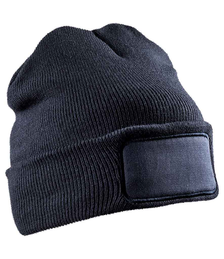 Result Recycled Double Knit Printers Beanie - Navy