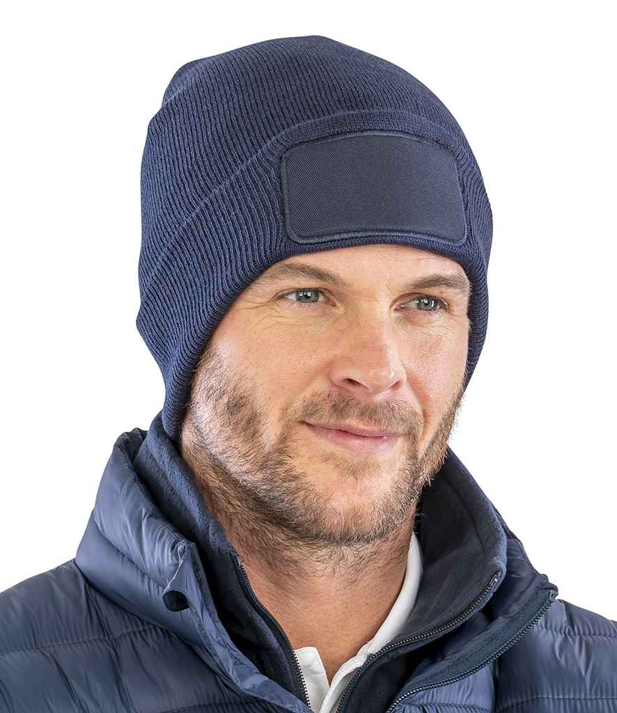 Result Recycled Double Knit Printers Beanie - Navy