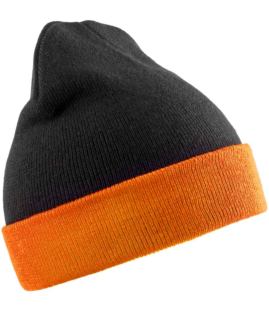 Result Recycled Compass Beanie - Black/Orange