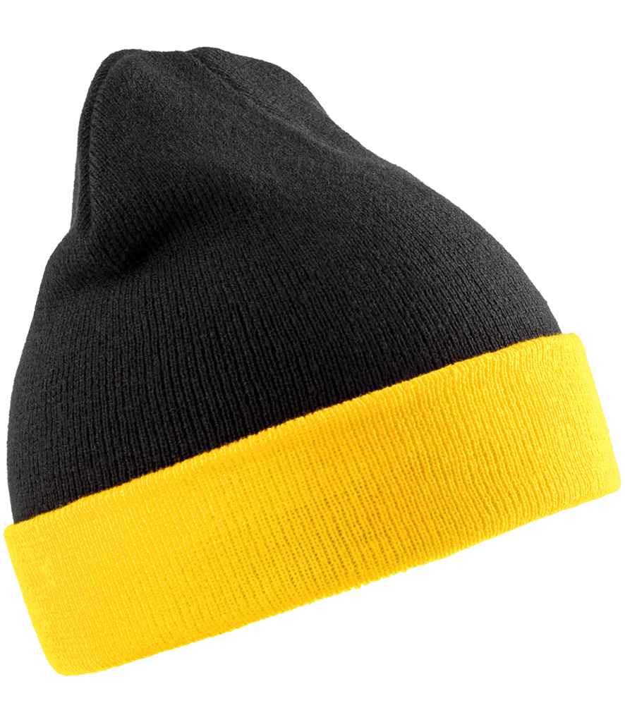Result Recycled Compass Beanie - Black/Yellow